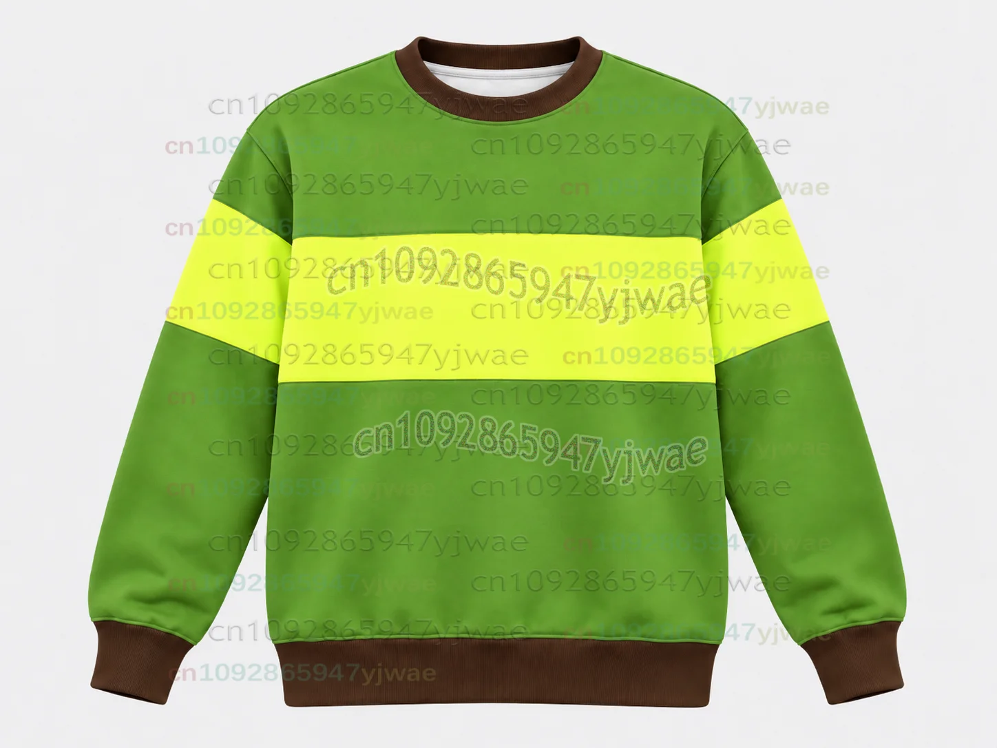 26 Deltarune Undertale Kris Cosplay Halloween Mode O-Ausschnitt Sweatshirt Herren Damen Kinder Kleidung Grün Gelb Gestreifte Pullover – Detail 9
