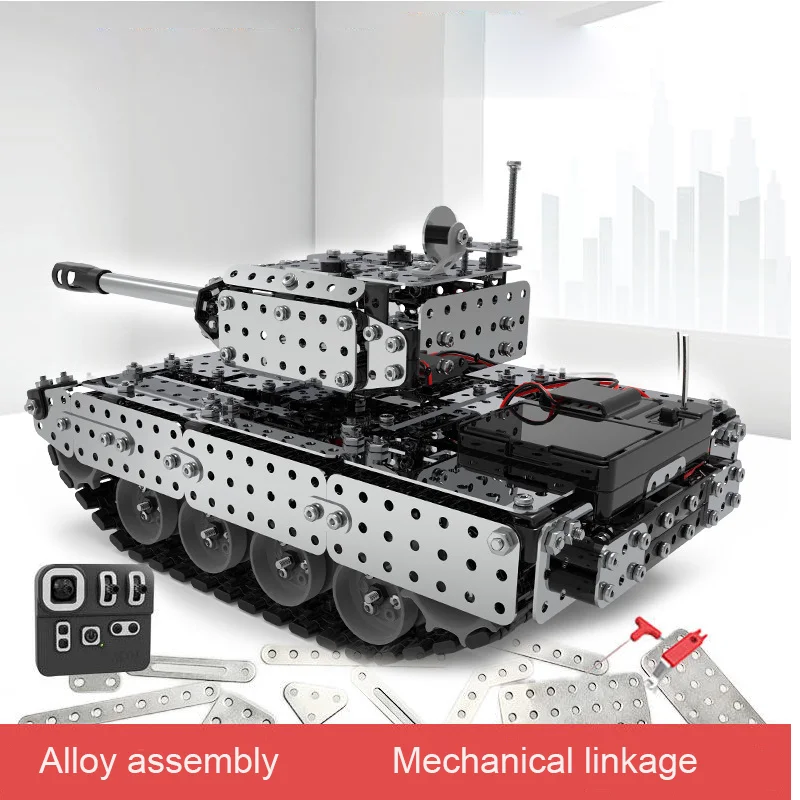 RC Tank DIY Stainless Steel Assembled SW (RC) 06 Metal Model Precision Mechanical Assembly Building Blocks Toys