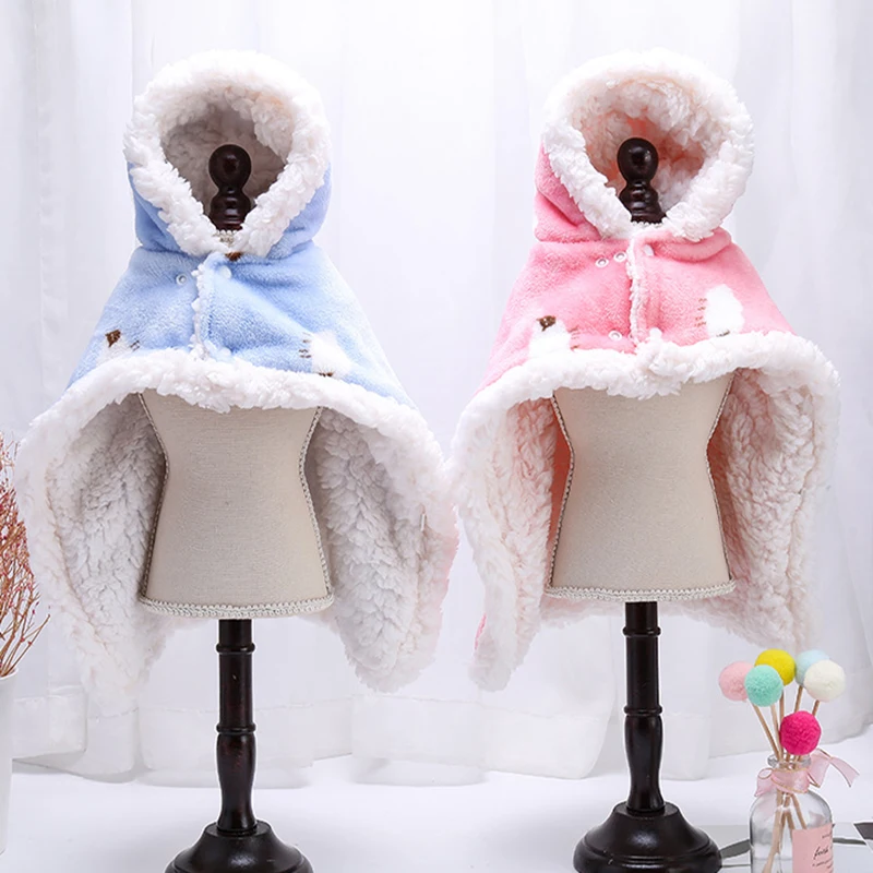 كلب لطيف عباءة الخريف والشتاء بالإضافة إلى القطن سميكة الدافئة مقنعين عباءة بطانية البوليستر ملابس الكلب #3