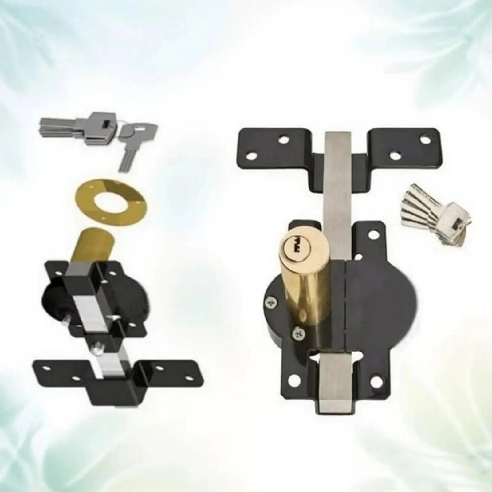 Sliding Barn Door Lock Double-Sided Gate Lock Sliding Door Latch With 5 Keys For Exterior Interior Backyard Shed RV Fence Gate