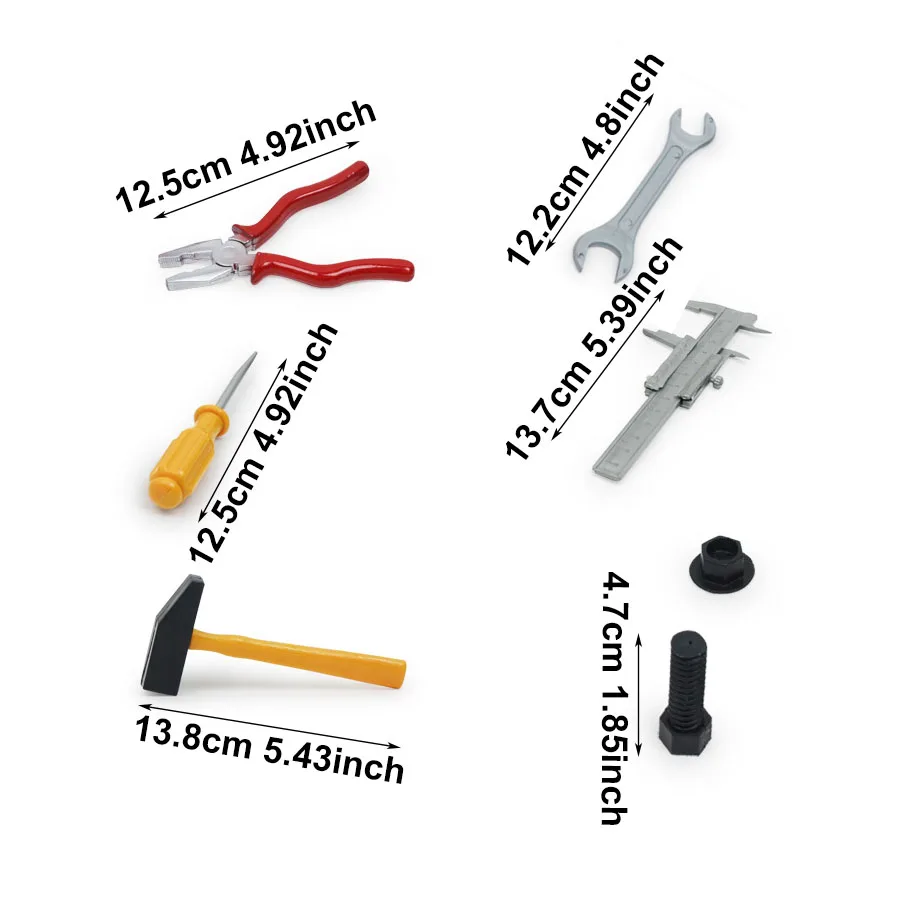 14 pçs mini ferramentas de reparo de plásticos brinquedos conjunto de ferramentas de reparo de engenharia jogando casa brinquedos meninos presentes de aniversário habilidade mãos jxb