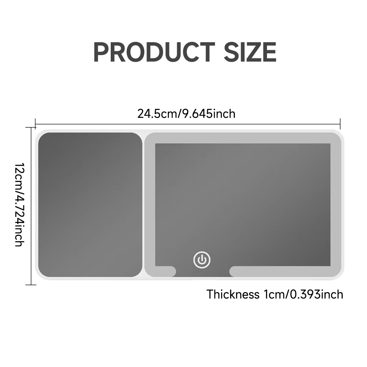 Car LED Makeup Mirror with Magnifying Glass HD Mirror Sun Visor Plate Interior Rear Mirror Dimmable Touchscreen Vanity Mirror view 4
