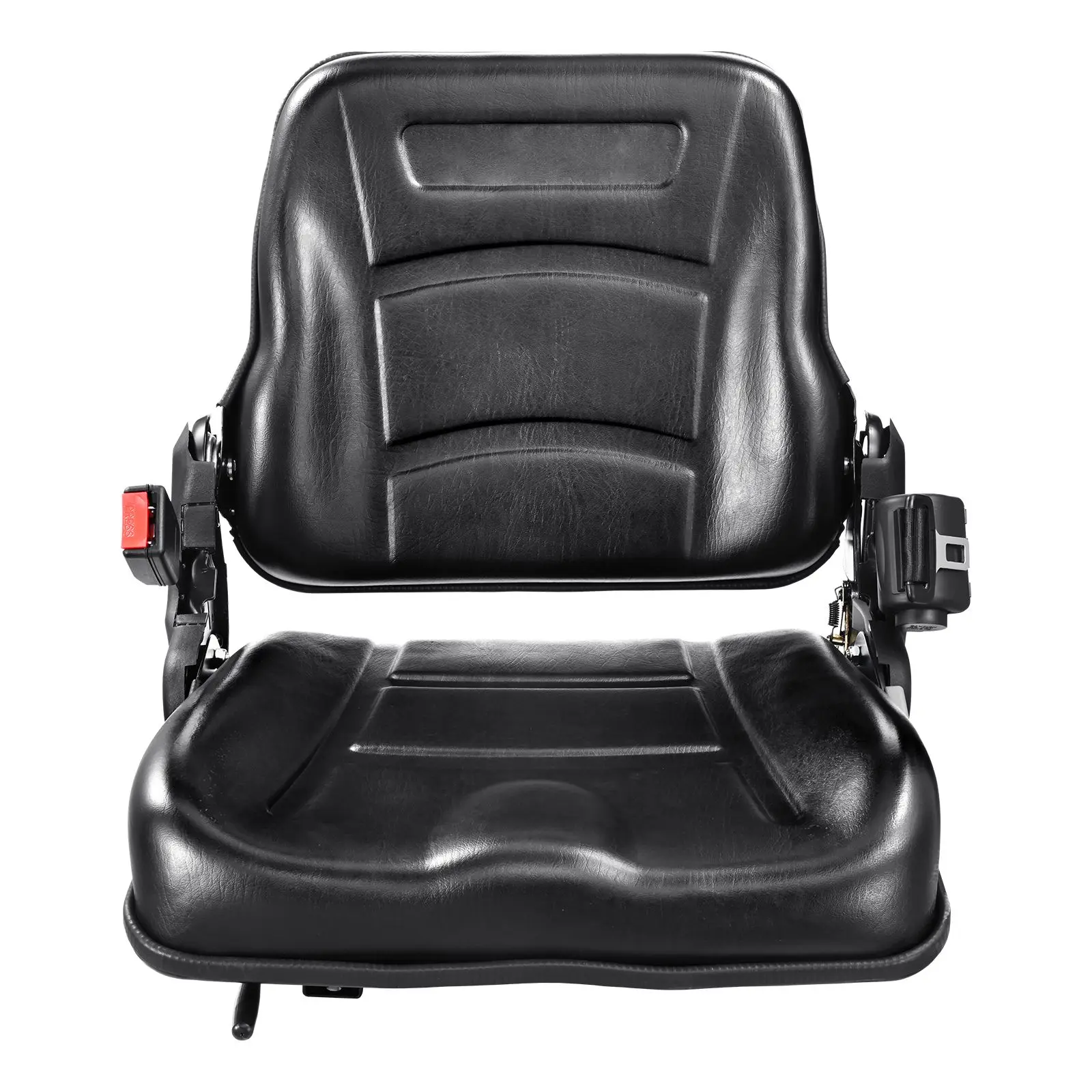 Universal Forklift Seat, Fold Down Tractor Seat with Adjustable Angle Back, Micro Switch and Retractable Seatbelt, 6.3-13.4 inch