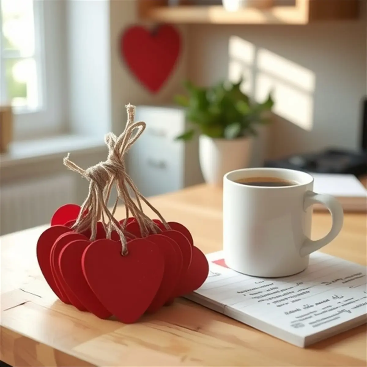 AB52 10pcs Mini Heart Wood Crafts Cutouts for Wedding Valentine'S Day and Mother'S Day Decorations