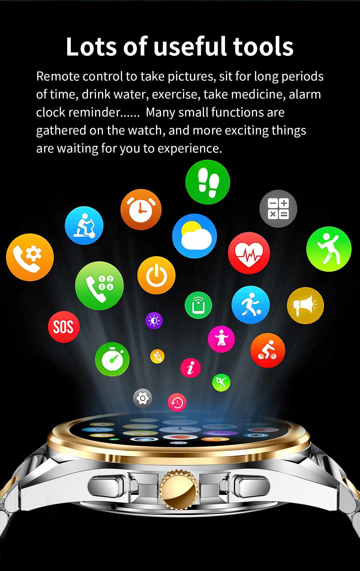 Time Owner-Montre intelligente multifonction, Bluetooth 1.43, écran HD, rappel d'informations en temps réel, style professionnel, mode, KC83