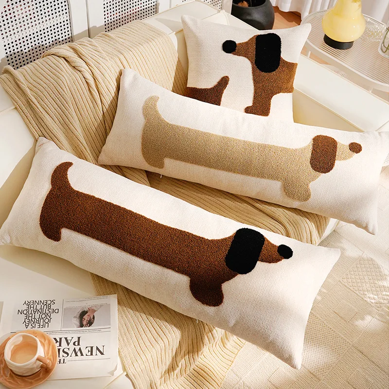 35x90CM Cute Cartoon Throw Pillow Cover Puppy Long Stamping Waist Cushion Cover Decor Home Animal Decorative Pillowcase