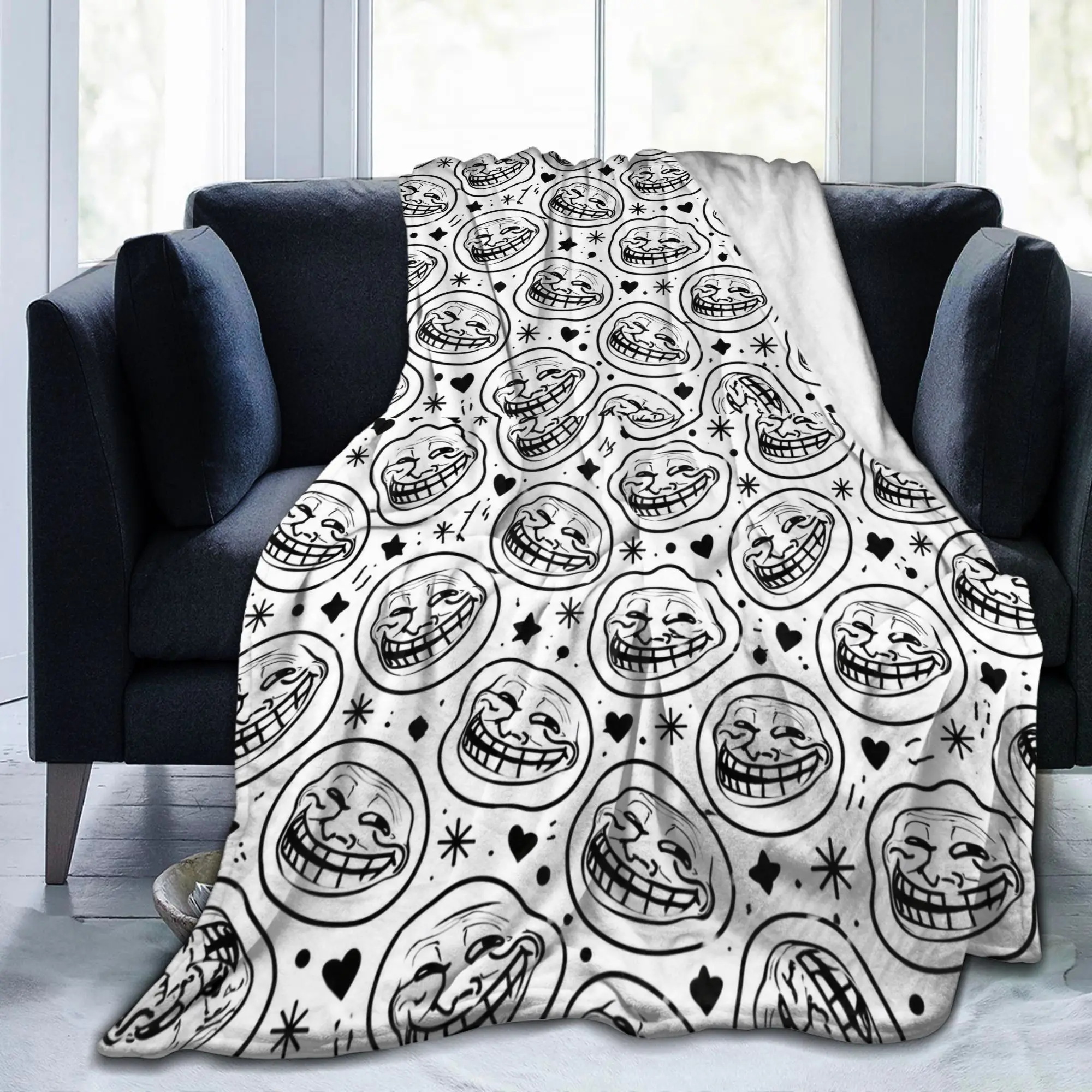 Rage Comic Trollfac Trunk Funny Anime Blankets Quality Warm  Throw Blanket Winter Picnic Home Decor Print Bedspread