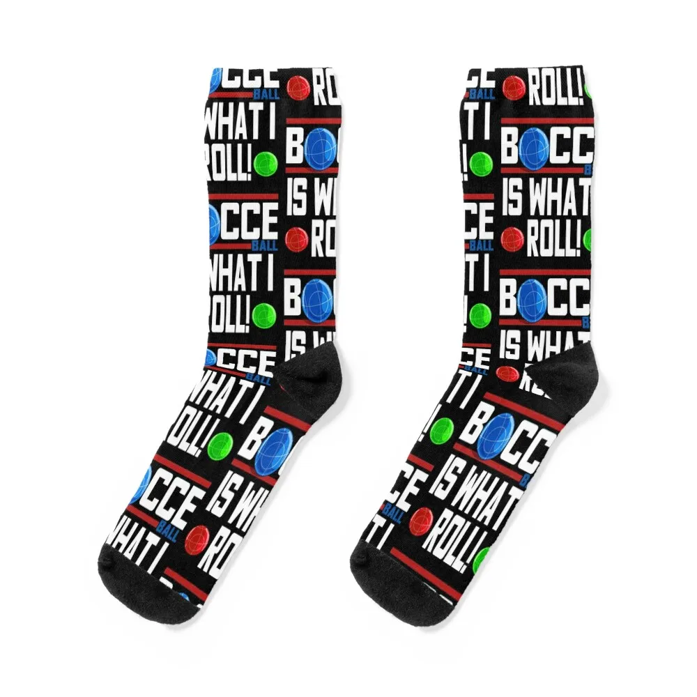 

Bocce Ball Is What I Roll Italian Bocci Gift Socks designer floral Rugby christmas stocking Luxury Woman Socks Men's