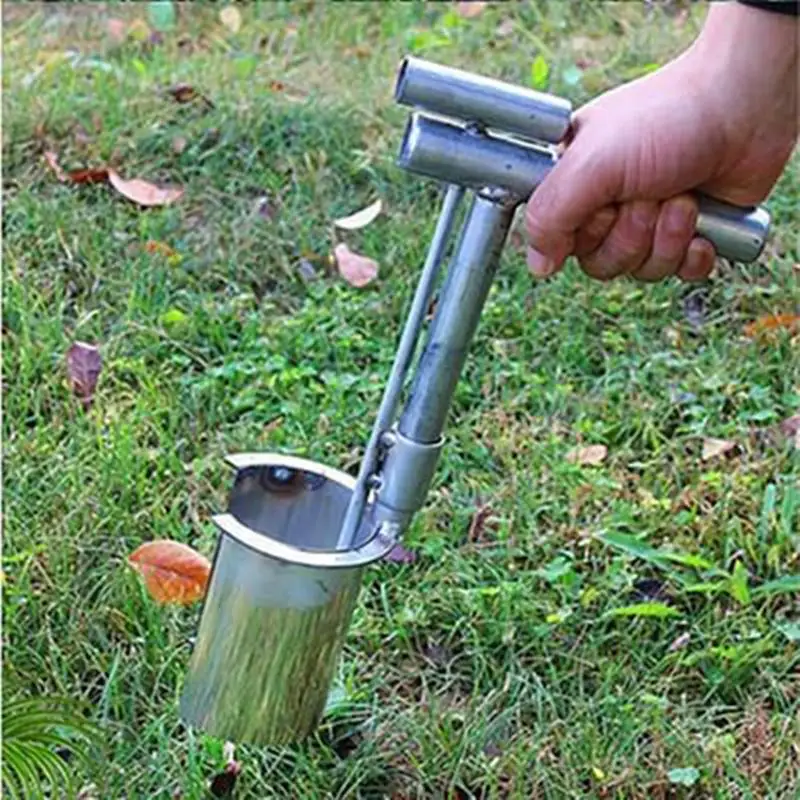 Garden Barrel Transplanter Hole Digging Shovel Thickened Stainless Steel Seedling Planting And Transplanting Tools