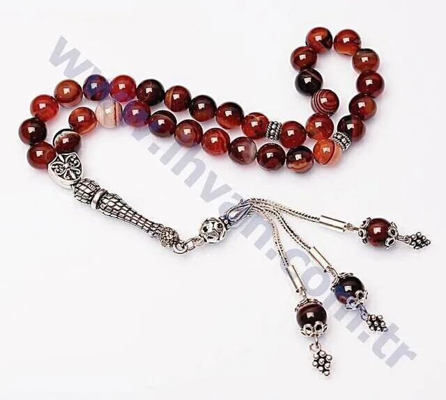 IQRAH Agate Stone Rosary (925 SETS SILVER 8mm) -Brown