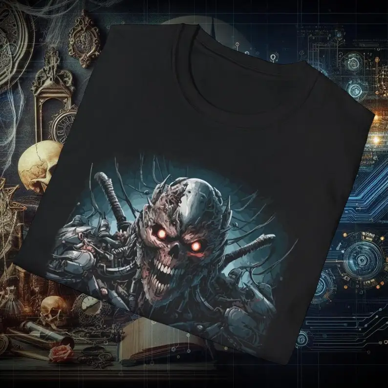 Cybernetic Terror black cyber goth shirt cybernetic bella canvas 6004 gildan 64000