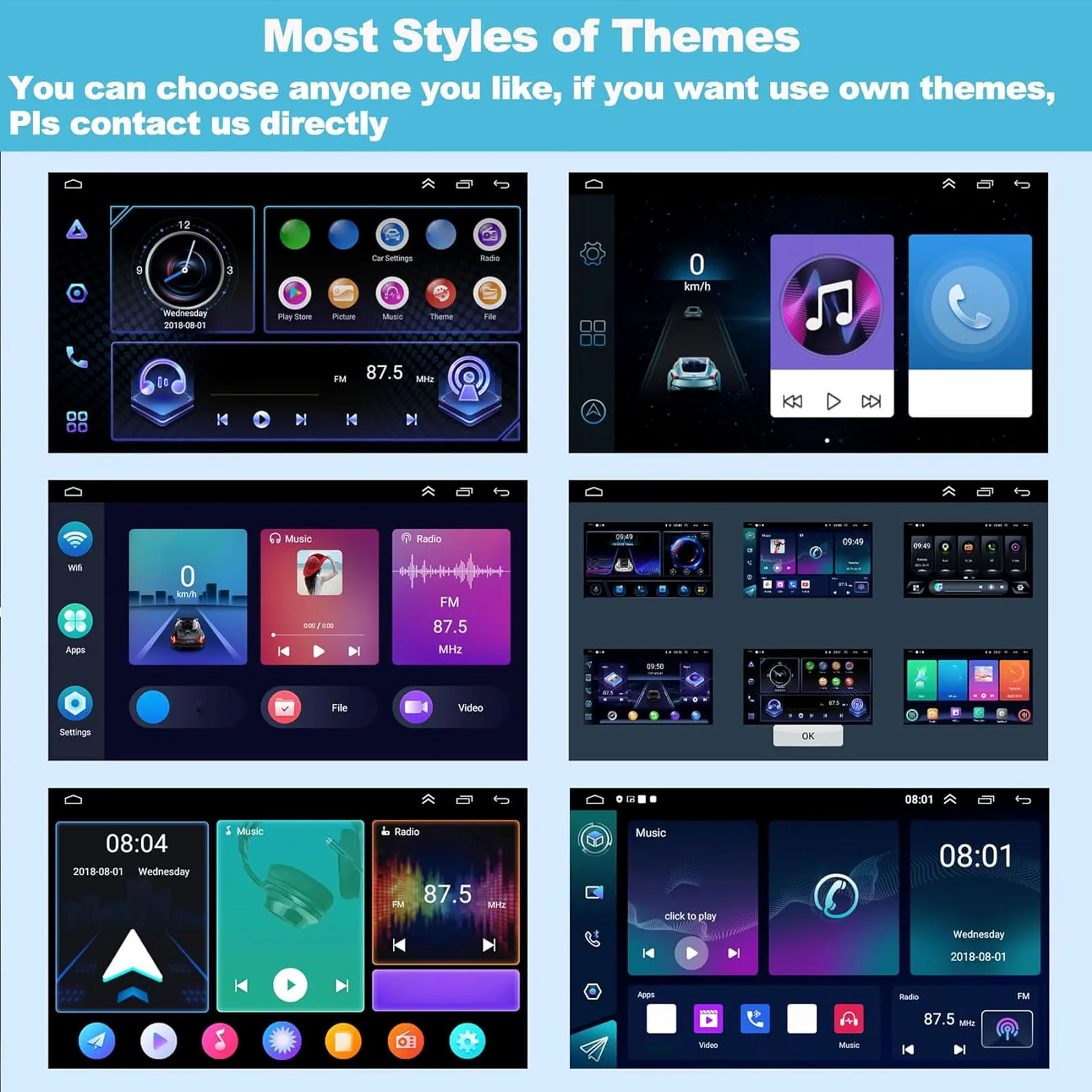 Touchscreen Car Radio 1024x600 Car Radio Split Screen Function 6.86 Inch  Screen Wireless Fidelity Bluetooth for Android 13