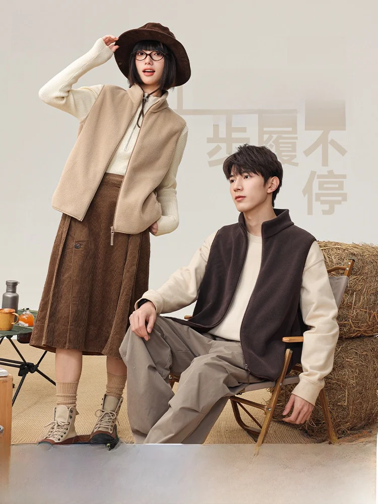 

Повседневный флисовый жилет-кардиган унисекс для мужчин и женщин, парный, весна 2026, для ежедневного отдыха, бренд Snow Flying