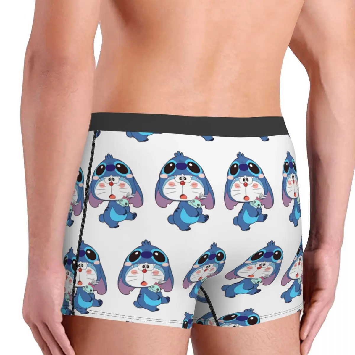 Custom Doraemon Stitch Cute Men Boxers Shorts Ultra Soft Underwear Japanese Printed Cool Breathable Panites