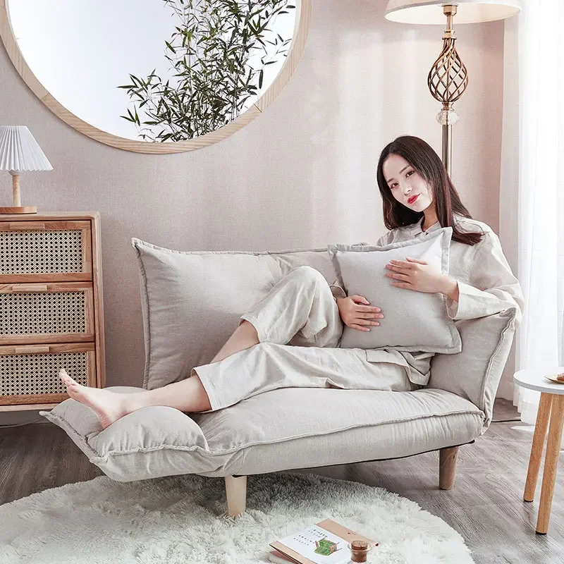 Convertible Adjustable Sofa Couch and Love Seat Japanese Furniture Fold Down Futon Sofabed Ideal for Living Room, Bedroom, Dorm image 3