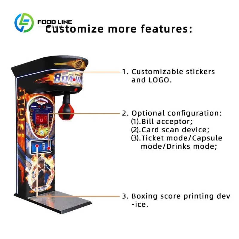 Customized The Latest Coin-Operated Boxing Game Machine Gym Strength Test Training Punching Machine Coin Operated Game Machine