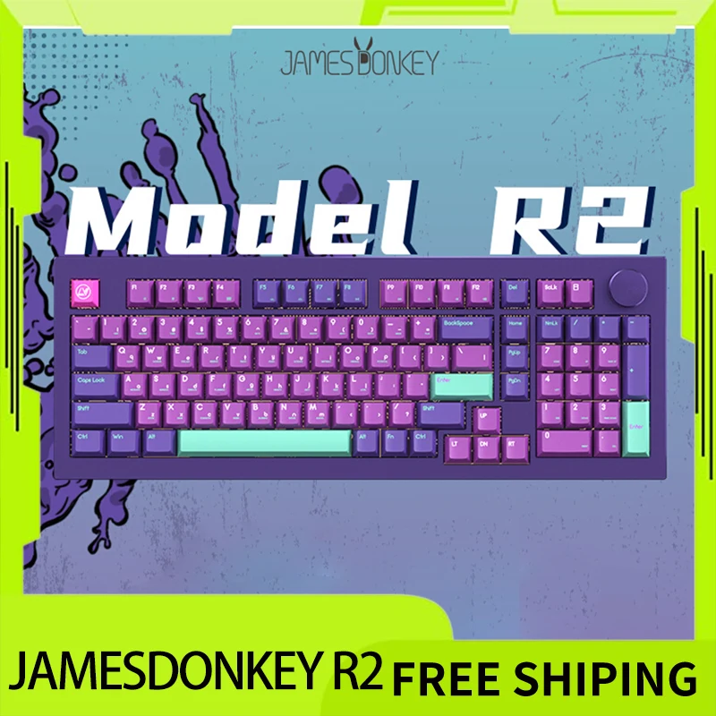 

Механическая клавиатура Jamesdonkey R2, трехрежимная игровая клавиатура из алюминиевого сплава с Rgb подсветкой, для любителей офиса и Mac