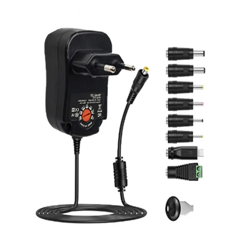 الولايات المتحدة/الاتحاد الأوروبي التوصيل 3 فولت 4.5 فولت 5 فولت 6 فولت 7.5 فولت 9 فولت 12 فولت التيار المتناوب/تيار مستمر محول قابل للتعديل الجهد محولات الطاقة 30 واط العالمي شاحن التبديل التيار الكهربائي #1
