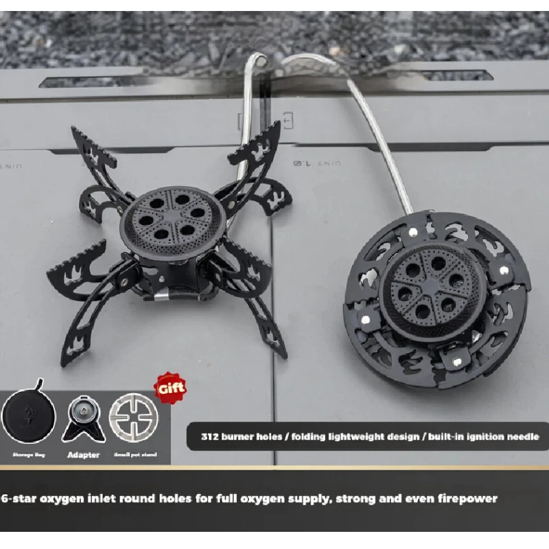 buerk-foldable-portable-outdoor-camping-gas-stove-3800w-power-honeycomb-fire-cover-split-lightweight-for-camping-hiking-picnic