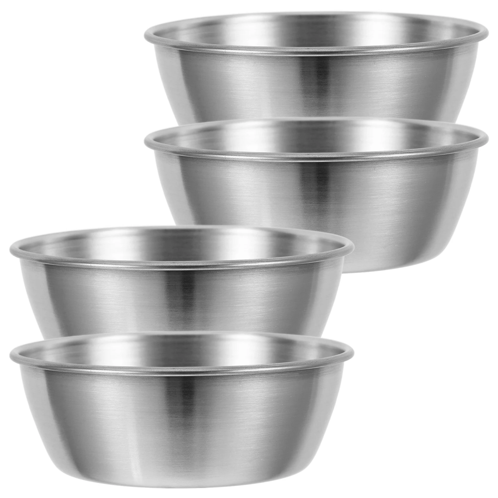 

4 Pcs Stainless Steel Rice Bowl Ketchup Cups Metal 316 Dipping Sauce Bowls
