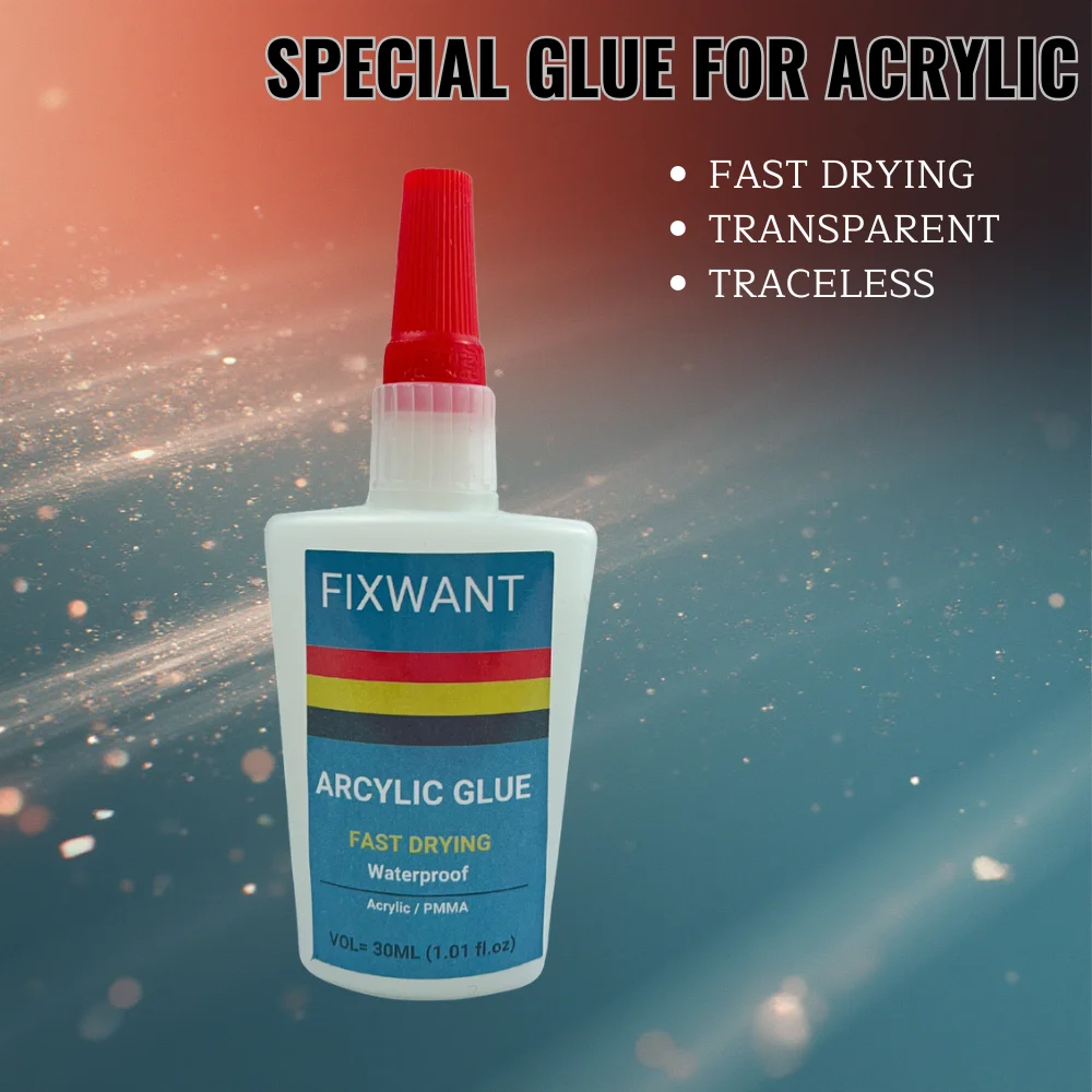 

30 г. Сверхпрочный моментальный акриловый клей, долговечный, водостойкий, для ПММА, АБС, прозрачного оргстекла, ПВХ, пластика, ПП, ПК.