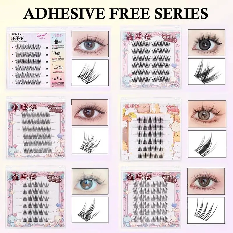 6 Rows Diy Segmented False Eyelashes Manga False Eyelash Natural Anime Eyelash Cosplay 3d Wispy Thick Reusable Cluster Lashes