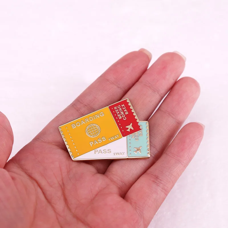 الصعود تمرير مضحك ميمي شارة الركاب الصعود بطاقة الصلب المينا دبوس بروش مجوهرات السفر يندبروف هدية