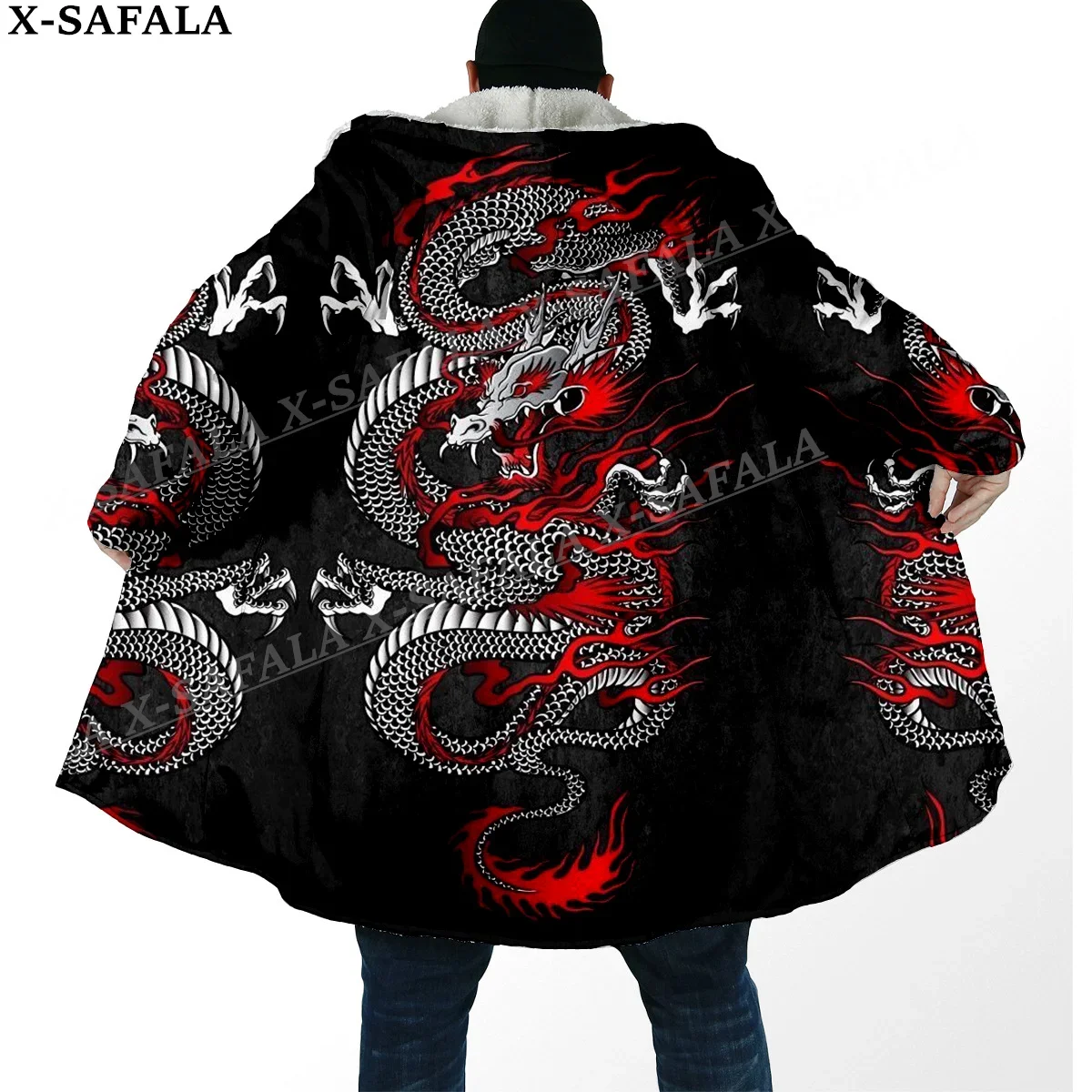 

Myth Dragon Art Moon Tattoo 3D Print Thick Warm Hooded Cloak Men Overcoat Coat Windproof Fleece Cape Robe Hooded Blanket-4