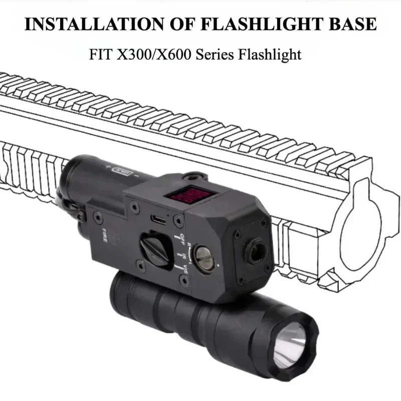 Airsoft Model SF M300A M600C LED Lamp CQBL-1 Dual Color Dot Laser Tactical Fitting For 20mm Standard Rail Bracket - view 4