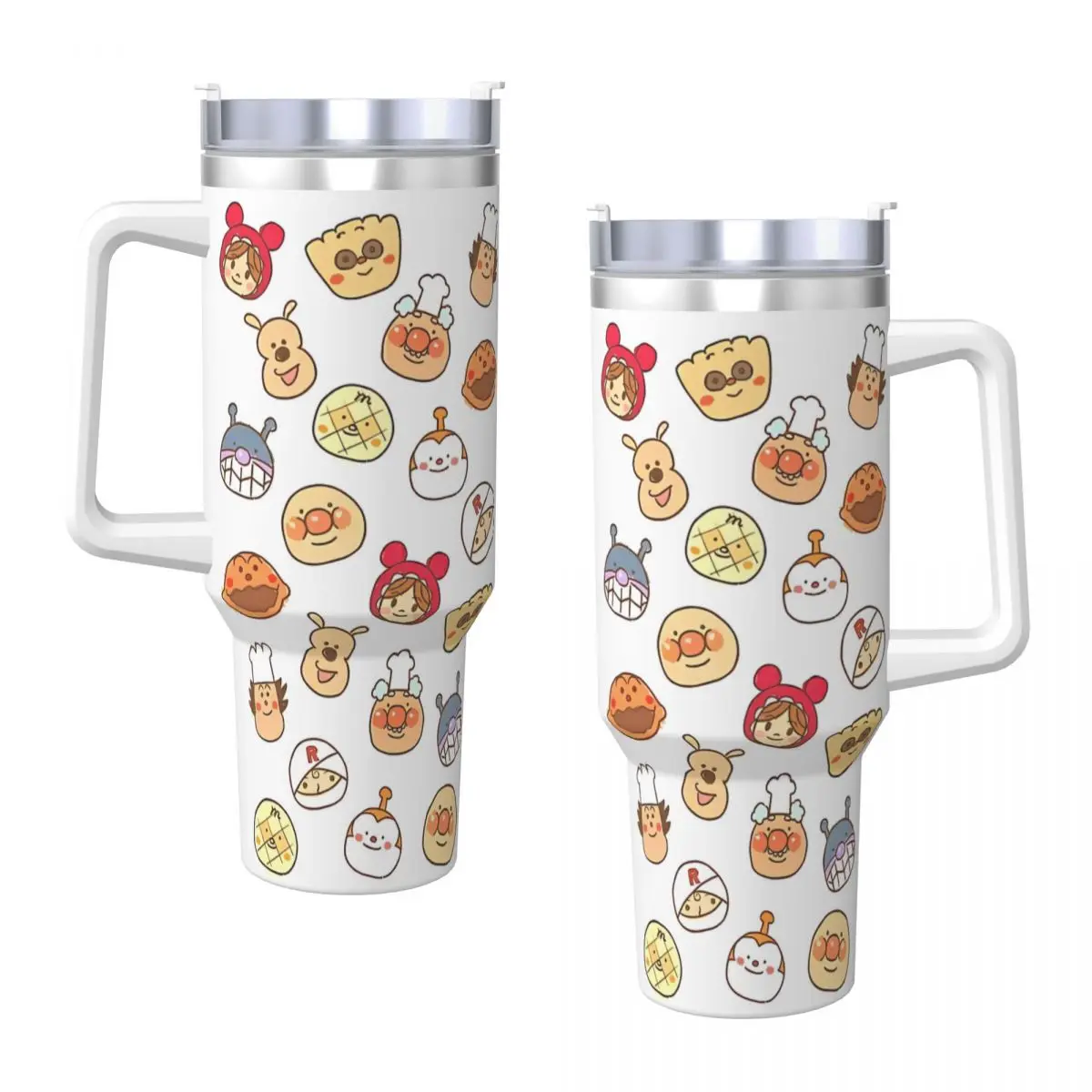 Anpanman Baikinman Collages Tumbler Cold and Hot Water Bottle Leakproof Stainless Steel Coffee Mug Custom Travel Mugs Cup