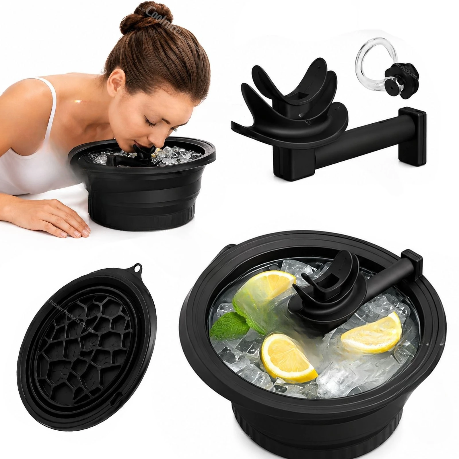 

Portable Foldable Facial Wash Basin Collapsible Face Tub for Skincare Ice Compress Travel Household Use