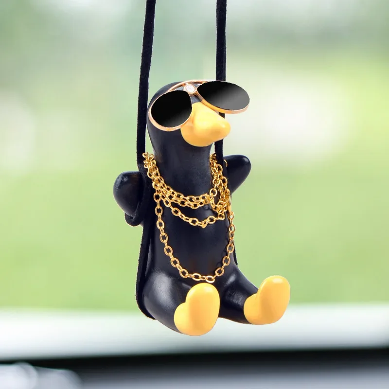 

Car Pendant Cute Anime Little Duck Swing Auto Rearview Mirror Hanging Ornaments Interior Decoraction Accessories for Girls Gifts