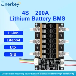 Enerkey Li-ion/Lto/Lifepo4 BMS 4S 12V 200A Peak 600A Lithium PCB Protection Board with Balance 3.7V 18650 Battery Pack BMS