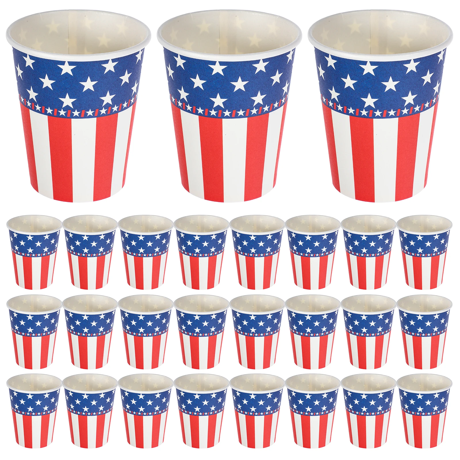 

48 Pcs Independence Day Paper American Flag Festival Party Disposable Cups for 4th of July Celebrations Lightweight Portable