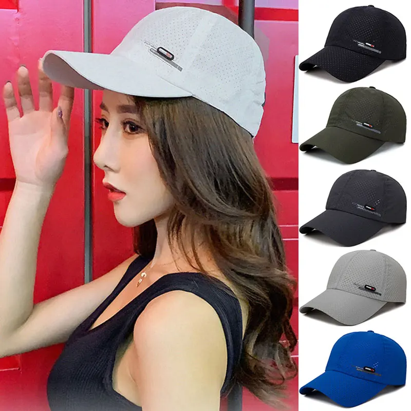 

Quick Drying Hats 2022 New Men Women Summer Baseball Cap Unisex Breathable Sport Pure Color Snapback Hat bone baseball hat