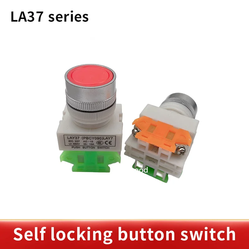 LAY7 (PBCY090) LAY37 11BN Red 10A 660V Momentary Push Button Switch 1NO 1NC