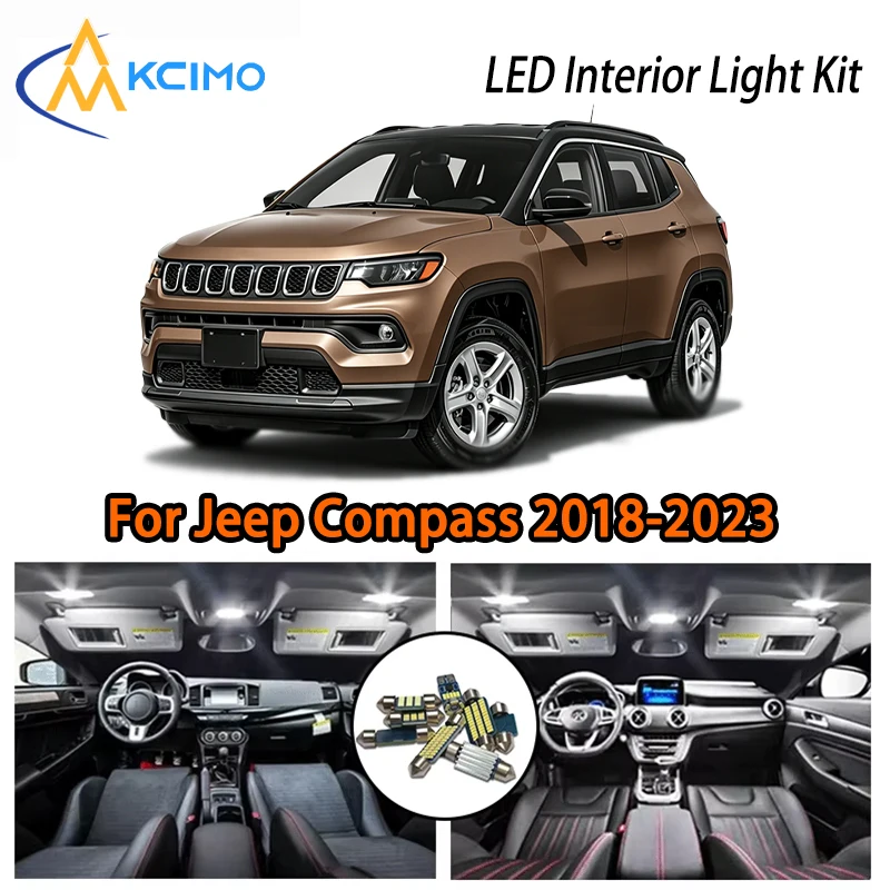 LED Kit For Jeep Compass 2018-2023, Two Colors Super Bright Easy Install Atmosphere Interior Lights