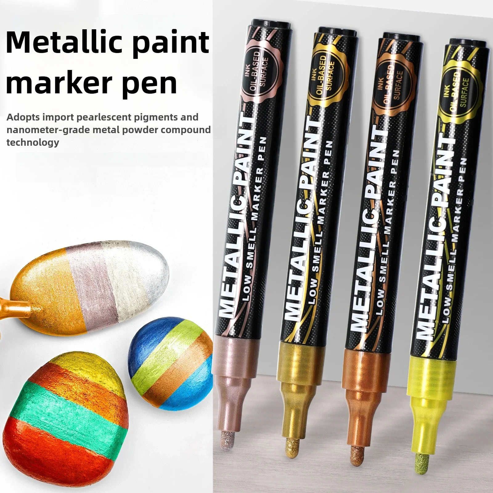 

12 Colors GN Metal Paint Markers Waterproof Sunproof Industrial Touch Up Pen for Metal DIY Art Craft School Supplies Stationery