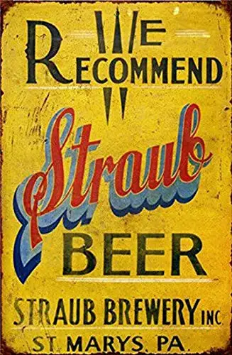 

Straub Beer 8x12 дюймов металлическая жестяная фотодекоративная мужская пещера