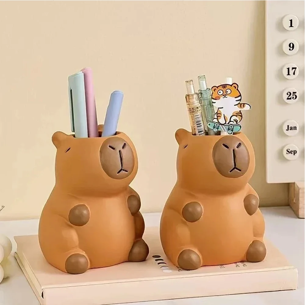 1PCS Capybara Pen Holder Makeup Brush Organizer Perfect for Office Desk Decor and Creative Storage Solution Pen Holder for Des
