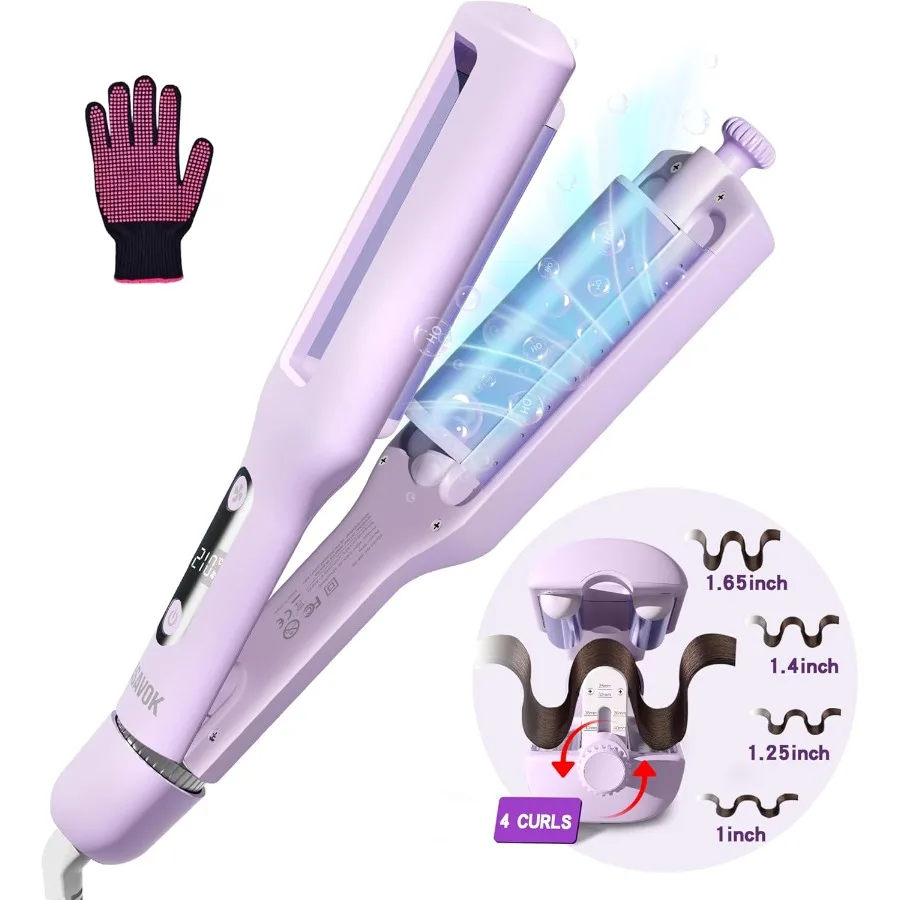 

Curling Iron with Cool Airflow 4 Adjustable Curl Settings Anti-Scald Design 8s Smart Timer Fast Heating 100 Million