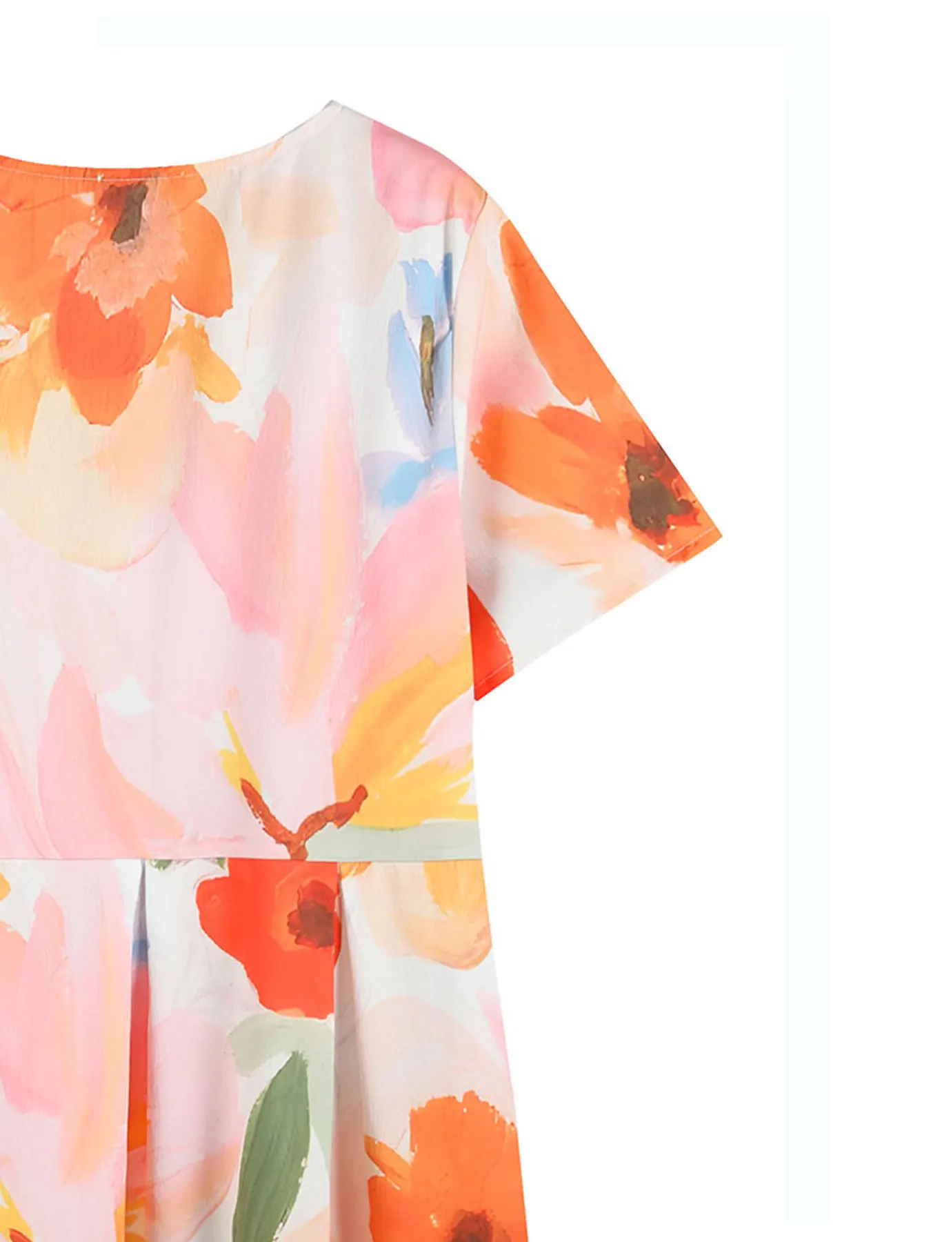 Robe longue à imprimé Floral pour femmes, grande taille, bleu vif, blanc, manches courtes, col rond avec poches, Polyester léger