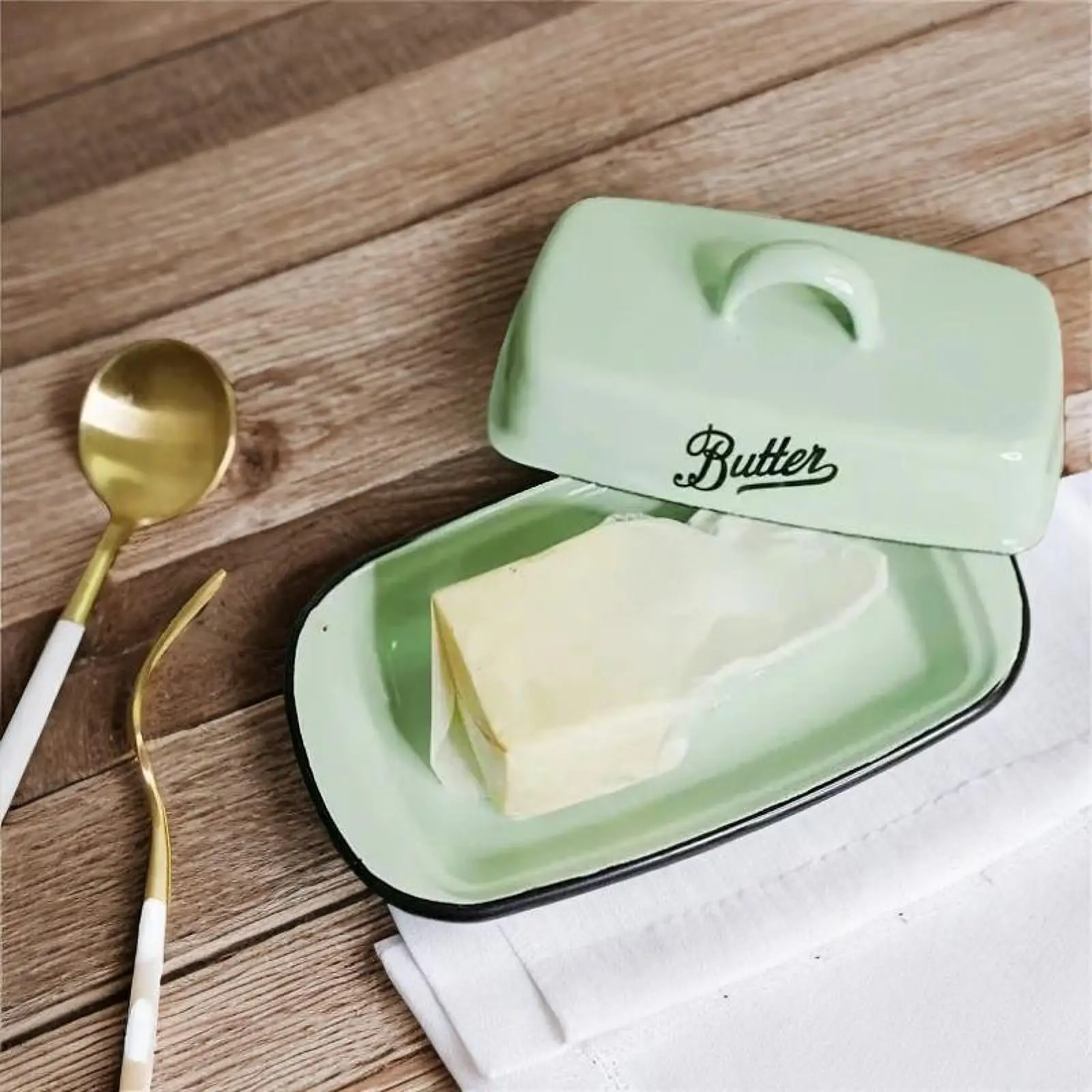Ceramic Butter Dish with Sealed Lid Household Cheese Storage Box Baking Home