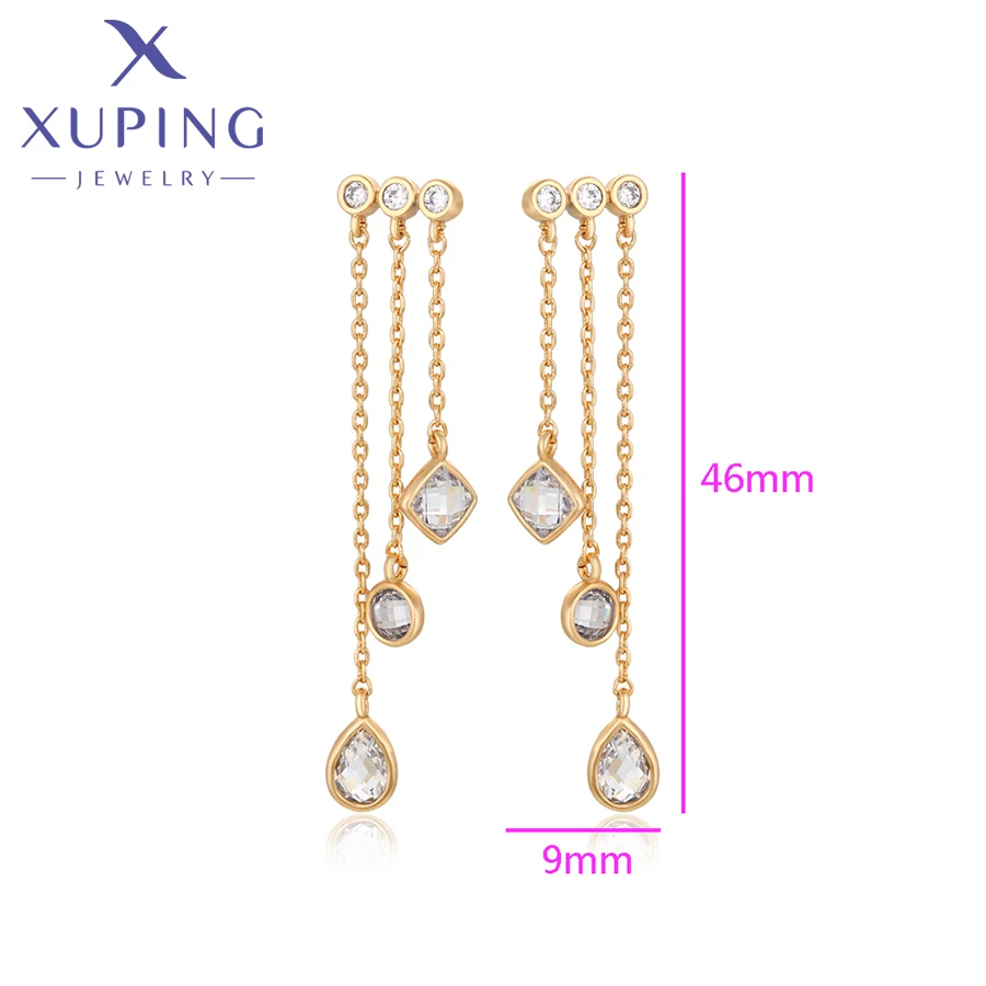 Xuping Jewelry New Arrival Fashion Серьги Drop Earring of Gold Color Huggies Ear for Women Girl Party Gift X001019835