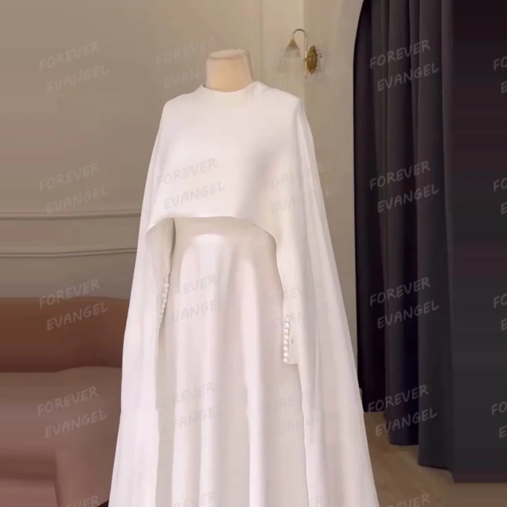 Simple Formal Shawl Wedding Dresses 2026 Muslim Woman's Mermaid Bride Gowns Long Sleeve Sweep Train Customized Vestidos De Novia