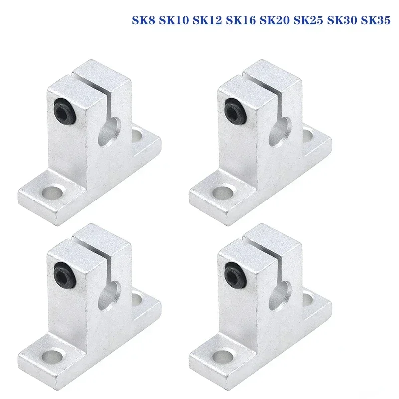 4pcs/lot Sk8 Sk10 Sk12 Sk16 Sk20 Sk25 Sk30 8mm Linear Bearing Rail Shaft Support Xyz Table Cnc Router Sh8a 3d Printer Part 16mm