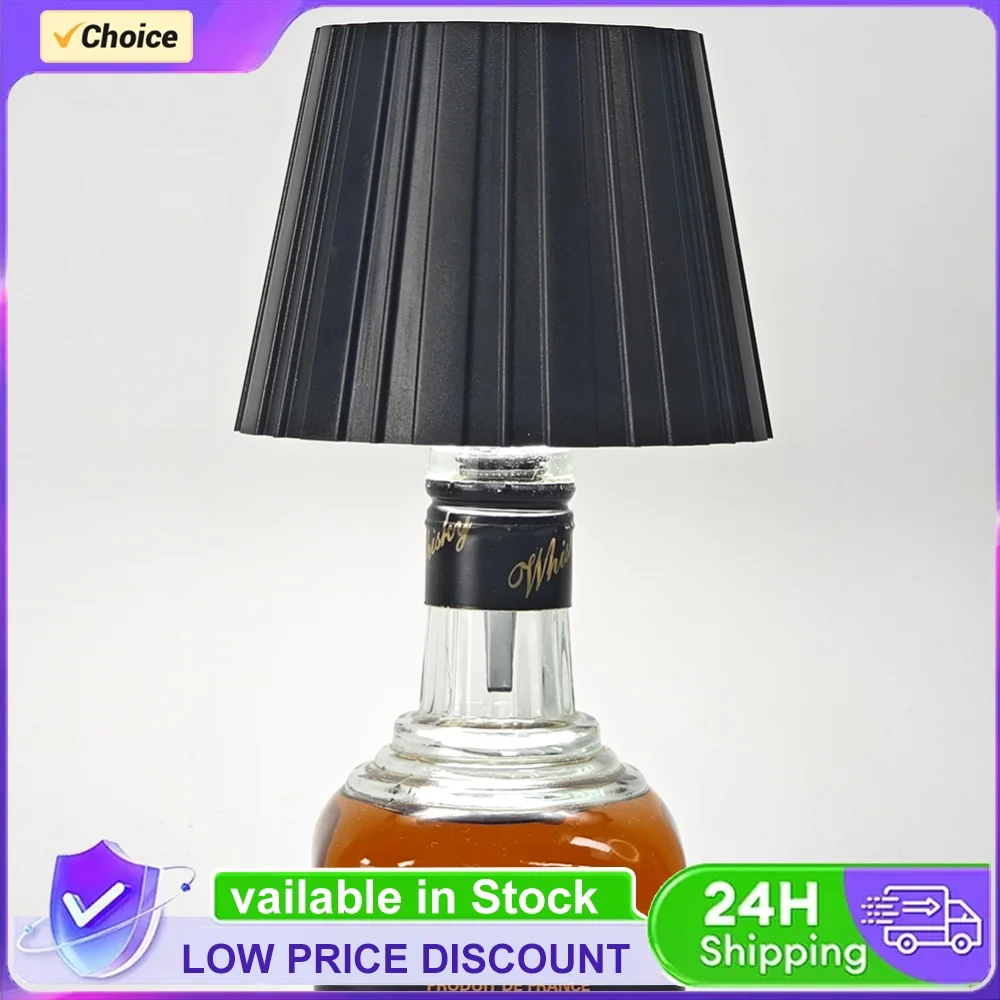 LED Wine Bottle Lamp Rechargeable 2000mAh Portable Cordless Table Lamp Wine Bottle Decorative Light for Parties Bars Restaurants