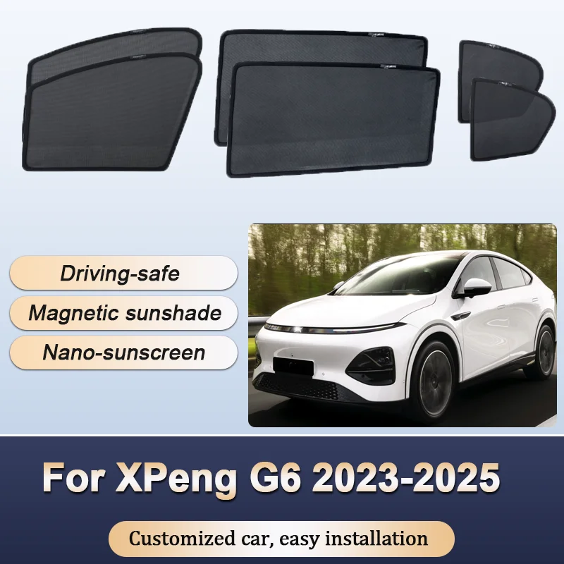 

Sun Shades For XPeng G6 2023 2024 2025 Sunshades Magnetic Privacy Protection Visor Curtains Window Shade Auto Accessories