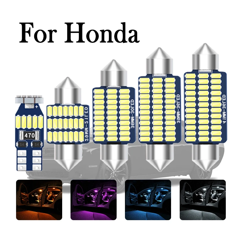 

For Honda Accord 7th 8th 9th Civic 10th 5D 4D 3D HRV CRV Fit Jazz GD Odyssey Pilot Accessories Canbus Car Interior Light LED