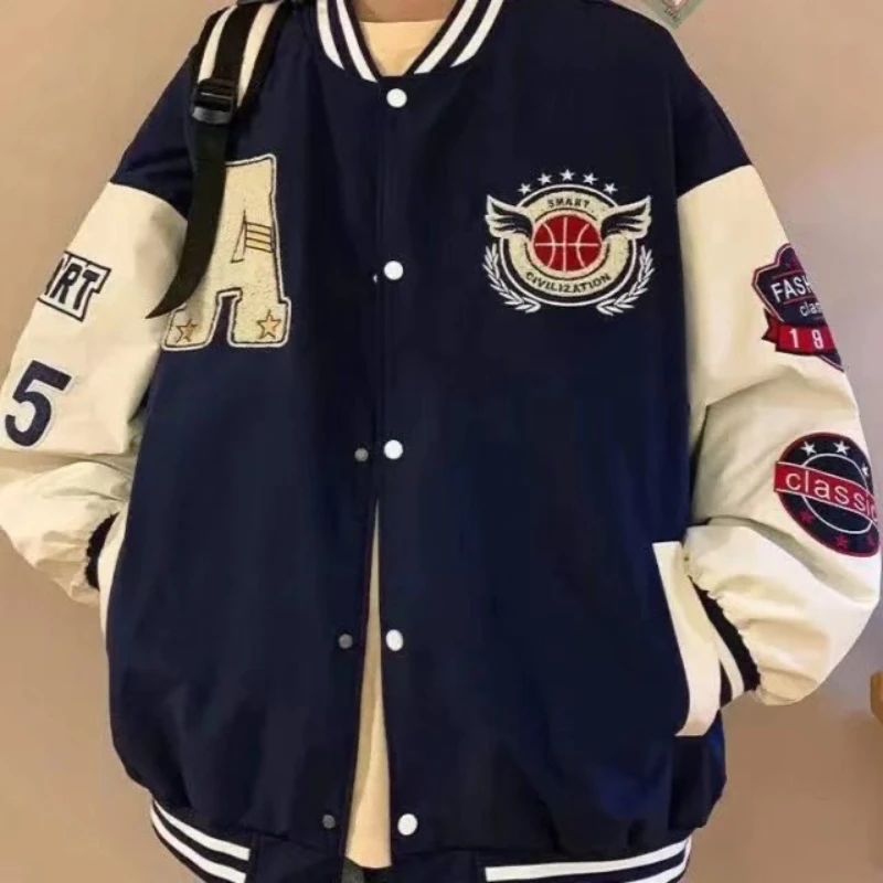 Varsity Baseball Bomber Jacket Men Hip Hop Harajuku Bone Letter Patchwork Leather Jackets Streetwear Women Unisex College Coats